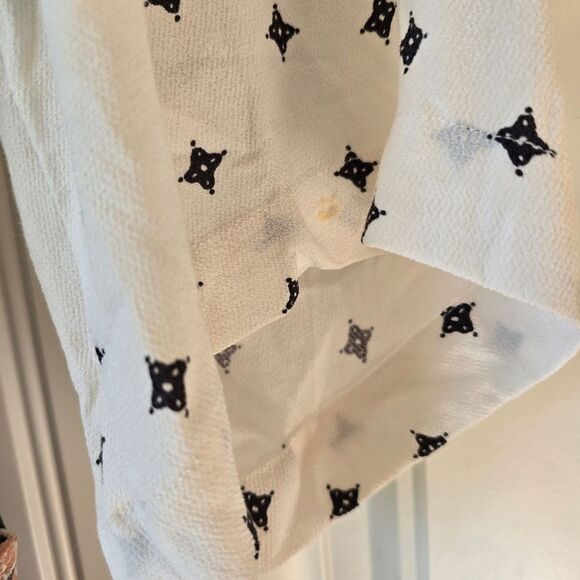 Free People Tallula Mini Dress XS White Mixed Print Boho V-Neck Long Sleeve - Picture 5 of 15